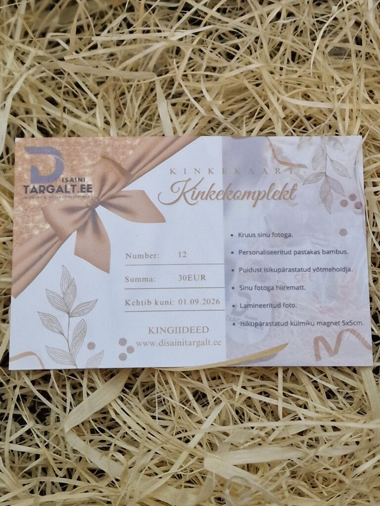 Kinkekaart - kinkekomplekt